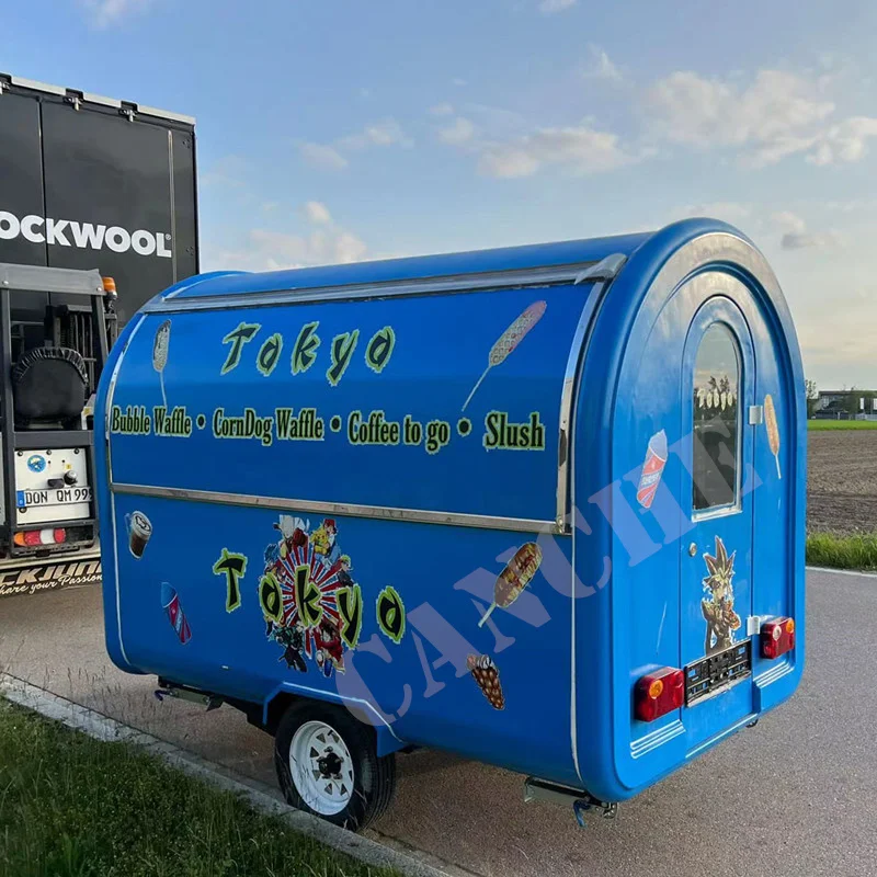 Novi mobilni kombi Zračna snackmachine s opremom za pečenje / trailer za pizzu, sladoled i hot-dog