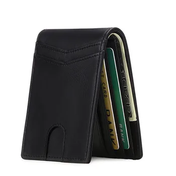 Muške kratke novčanik od prave kože s RFID-sigurna, jednostavna muške mini torbicu s držačem kreditne kartice