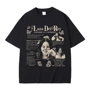 Pjevačica Lana Del Rey Majica Happiness Is A Butterfly Majica Muška Ženska Hip-Hop Berba Majice Harajuku kratkih rukava Vanjska odjeća