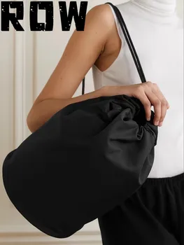 ROW2023 Ženska torba sa žice, otvoreni i Zatvoreni Crni vodootporni najlon ruksak, moderan ruksak
