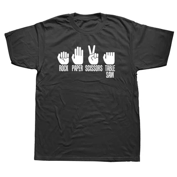 Smiješne majice Rock, Papir Škare, Table Saw, Funny Carpenter, vanjska odjeća od pamuka s grafičkim uzorkom, t-shirt Harajuku za obradu drveta kratkih rukava.